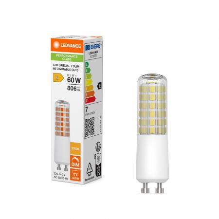 Ledvance GU10 LED Lampe Kolbenform Special T Slim dimmbar 6,5W wie 60W 2700K warmweißes Licht